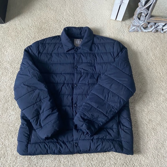 Large Men’s Quilted Gap Puffer Coat - Picture 3 of 3